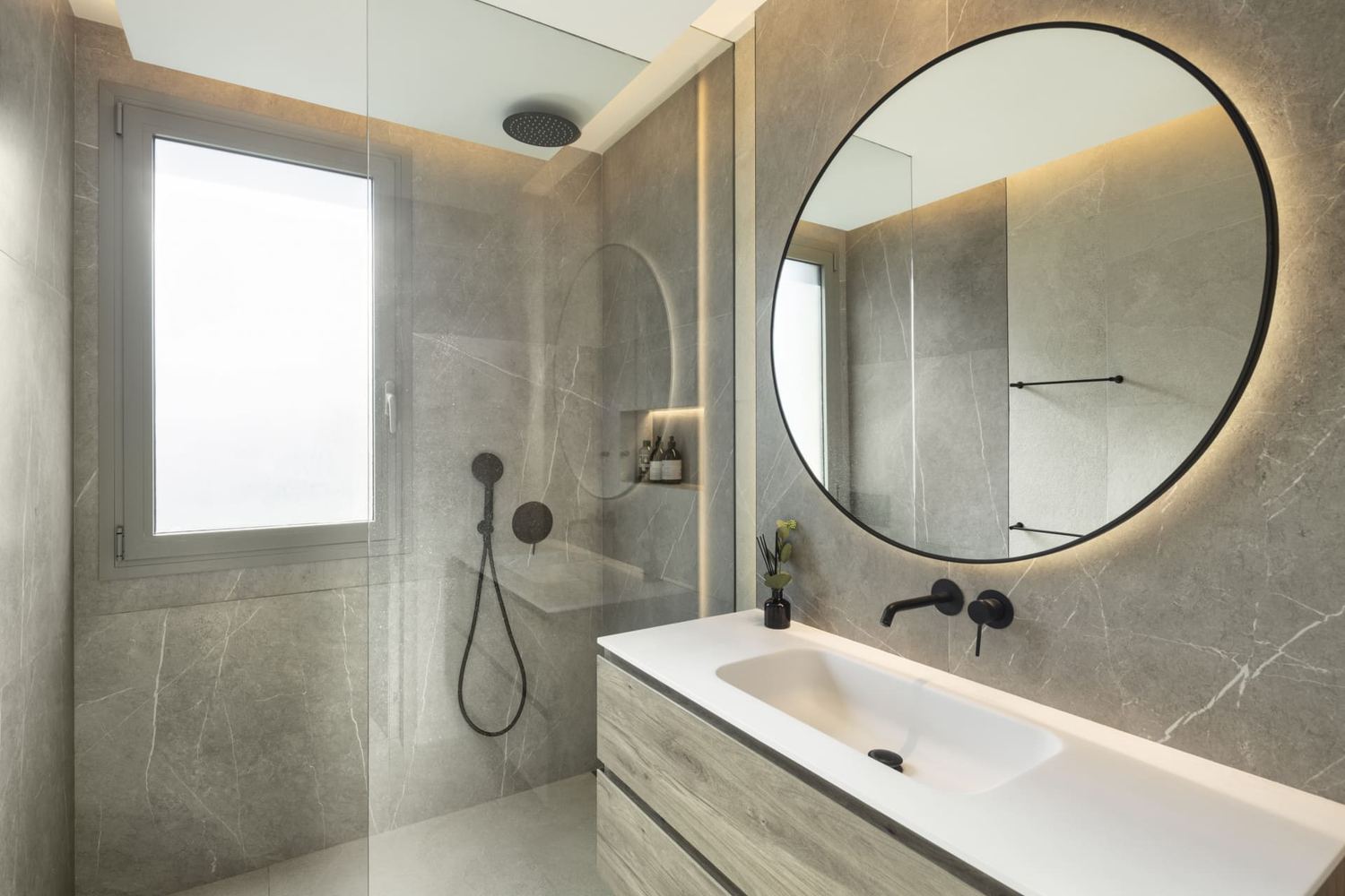 Spa-style bathroom