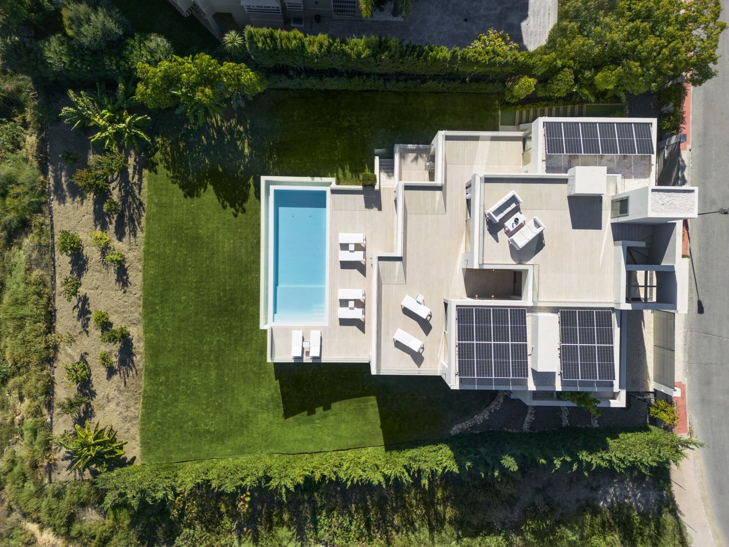 Aerial view of the villa
