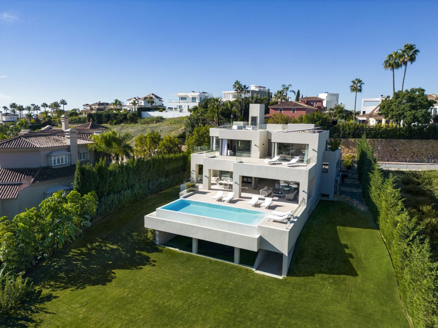 Aerial view of the villa
