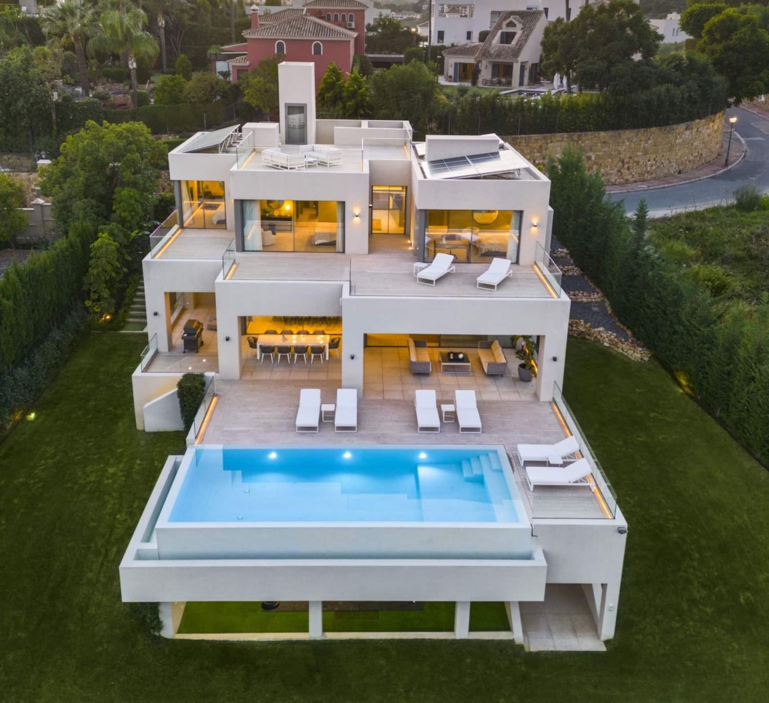 Aerial view of the villa